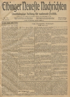 Elbinger Neueste Nachrichten, Nr. 277 Donnerstag 9 Oktober 1913 65. Jahrgang