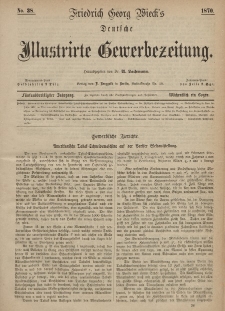 Deutsche Illustrirte Gewerbezeitung, 1870. Jahrg. XXXV, nr 38.