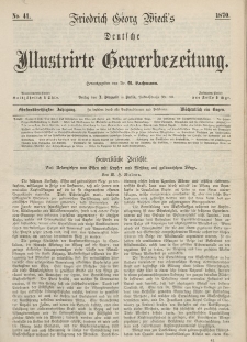 Deutsche Illustrirte Gewerbezeitung, 1870. Jahrg. XXXV, nr 41.