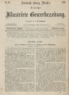 Deutsche Illustrirte Gewerbezeitung, 1870. Jahrg. XXXV, nr 42.