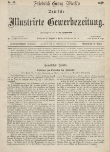 Deutsche Illustrirte Gewerbezeitung, 1870. Jahrg. XXXV, nr 43.