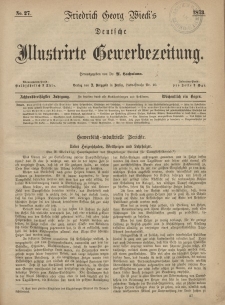 Deutsche Illustrirte Gewerbezeitung, 1873. Jahrg. XXXVIII, nr 27.