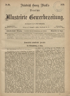 Deutsche Illustrirte Gewerbezeitung, 1873. Jahrg. XXXVIII, nr 34.