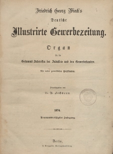 Deutsche Illustrirte Gewerbezeitung. Jahrg. XXXIX. (Inhalts-Verzeichniß)
