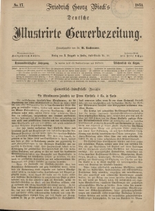 Deutsche Illustrirte Gewerbezeitung, 1874. Jahrg. XXXIX, nr 17.