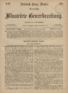 Deutsche Illustrirte Gewerbezeitung, 1874. Jahrg. XXXIX, nr 20.
