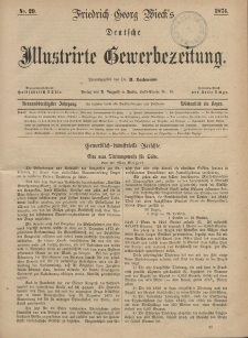 Deutsche Illustrirte Gewerbezeitung, 1874. Jahrg. XXXIX, nr 29.
