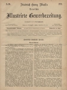 Deutsche Illustrirte Gewerbezeitung, 1874. Jahrg. XXXIX, nr 36.
