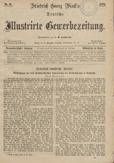 Deutsche Illustrirte Gewerbezeitung, 1874. Jahrg. XXXIX, nr 46.