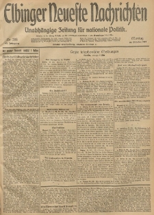 Elbinger Neueste Nachrichten, Nr. 288 Montag 20 Oktober 1913 65. Jahrgang