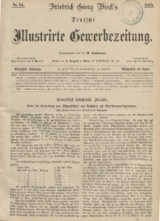 Deutsche Illustrirte Gewerbezeitung, 1875. Jahrg. XL, nr 14.