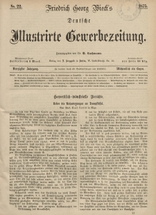 Deutsche Illustrirte Gewerbezeitung, 1875. Jahrg. XL, nr 22.