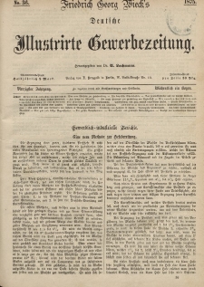 Deutsche Illustrirte Gewerbezeitung, 1875. Jahrg. XL, nr 36.