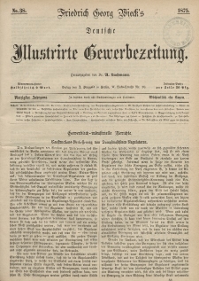 Deutsche Illustrirte Gewerbezeitung, 1875. Jahrg. XL, nr 38.
