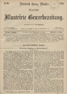 Deutsche Illustrirte Gewerbezeitung, 1875. Jahrg. XL, nr 39.