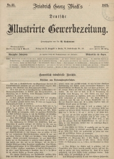 Deutsche Illustrirte Gewerbezeitung, 1875. Jahrg. XL, nr 41.