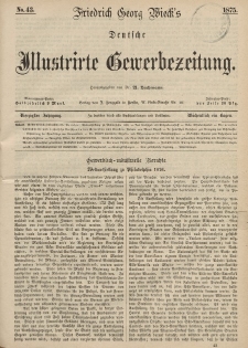 Deutsche Illustrirte Gewerbezeitung, 1875. Jahrg. XL, nr 43.