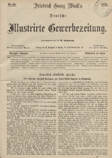 Deutsche Illustrirte Gewerbezeitung, 1875. Jahrg. XL, nr 44.