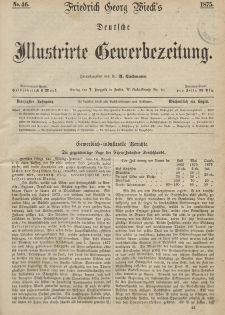 Deutsche Illustrirte Gewerbezeitung, 1875. Jahrg. XL, nr 46.