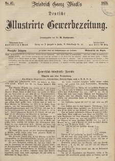 Deutsche Illustrirte Gewerbezeitung, 1875. Jahrg. XL, nr 47.