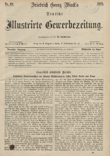 Deutsche Illustrirte Gewerbezeitung, 1875. Jahrg. XL, nr 49.