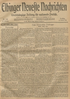 Elbinger Neueste Nachrichten, Nr. 292 Freitag 24 Oktober 1913 65. Jahrgang