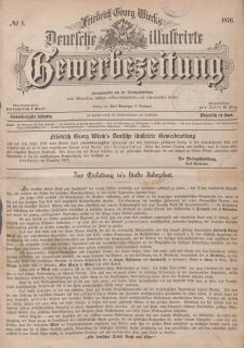Deutsche Illustrirte Gewerbezeitung, 1876. Jahrg. XLI, nr 1.