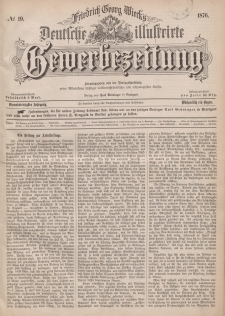 Deutsche Illustrirte Gewerbezeitung, 1876. Jahrg. XLI, nr 19.