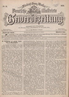 Deutsche Illustrirte Gewerbezeitung, 1876. Jahrg. XLI, nr 21.