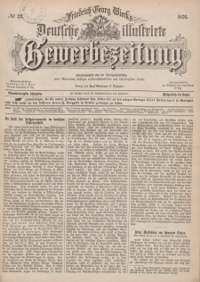 Deutsche Illustrirte Gewerbezeitung, 1876. Jahrg. XLI, nr 22.
