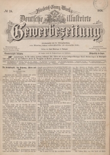 Deutsche Illustrirte Gewerbezeitung, 1876. Jahrg. XLI, nr 24.