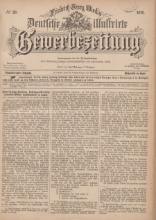 Deutsche Illustrirte Gewerbezeitung, 1876. Jahrg. XLI, nr 29.