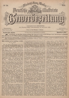 Deutsche Illustrirte Gewerbezeitung, 1876. Jahrg. XLI, nr 30.