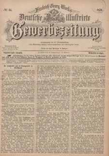 Deutsche Illustrirte Gewerbezeitung, 1876. Jahrg. XLI, nr 34.
