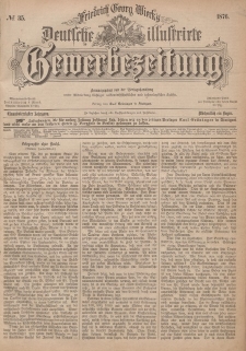 Deutsche Illustrirte Gewerbezeitung, 1876. Jahrg. XLI, nr 35.