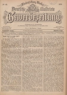 Deutsche Illustrirte Gewerbezeitung, 1876. Jahrg. XLI, nr 43.