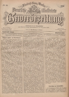 Deutsche Illustrirte Gewerbezeitung, 1876. Jahrg. XLI, nr 44.