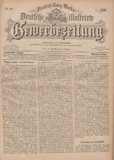 Deutsche Illustrirte Gewerbezeitung, 1876. Jahrg. XLI, nr 44.