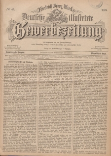 Deutsche Illustrirte Gewerbezeitung, 1876. Jahrg. XLI, nr 46.