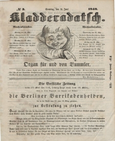 Kladderadatsch, 1. Jahrgang, Sonntag, 21. Juni 1848, Nr. 3 (Mai)