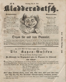 Kladderadatsch, 1. Jahrgang, Sonntag, 28. Mai 1848, Nr. 4