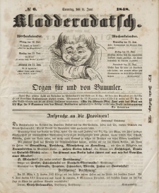 Kladderadatsch, 1. Jahrgang, Sonntag, 11. Juni 1848, Nr. 6