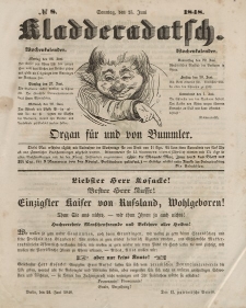 Kladderadatsch, 1. Jahrgang, Sonntag, 25. Juni 1848, Nr. 8 + dod.