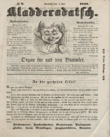 Kladderadatsch, 1. Jahrgang, Sonntag, 2. Juli 1848, Nr. 9