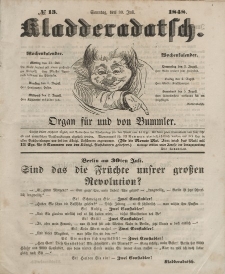 Kladderadatsch, 1. Jahrgang, Sonntag, 30. Juli 1848, Nr. 13