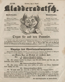 Kladderadatsch, 1. Jahrgang, Sonntag, 6. August 1848, Nr. 14