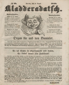 Kladderadatsch, 1. Jahrgang, Sonntag, 20. August 1848, Nr. 16