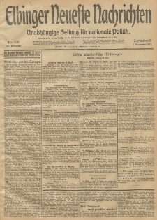 Elbinger Neueste Nachrichten, Nr. 300 Sonnabend 1 November 1913 65. Jahrgang