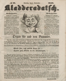 Kladderadatsch, 1. Jahrgang, Sonntag, 3. September 1848, Nr. 18