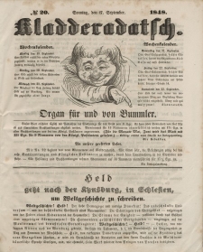 Kladderadatsch, 1. Jahrgang, Sonntag, 17. September 1848, Nr. 20